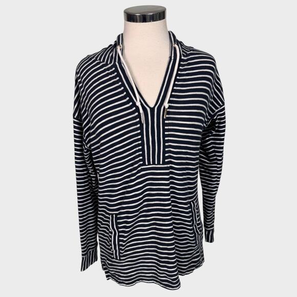 Tommy Hilfiger Tops - Tommy Hilfiger Womens Small Stiped Blue Hooded Top 100% Cotton